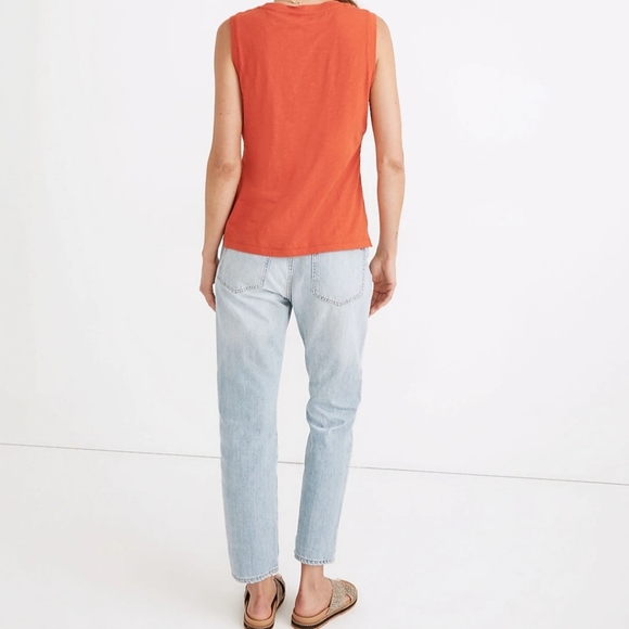 Madewell Whisper Cotton Picker Crewneck Muscle Tank Burnt Orange XXS - Picture 2 of 7